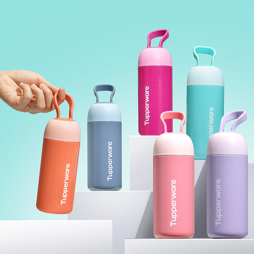 캡슐 보온병 연보라