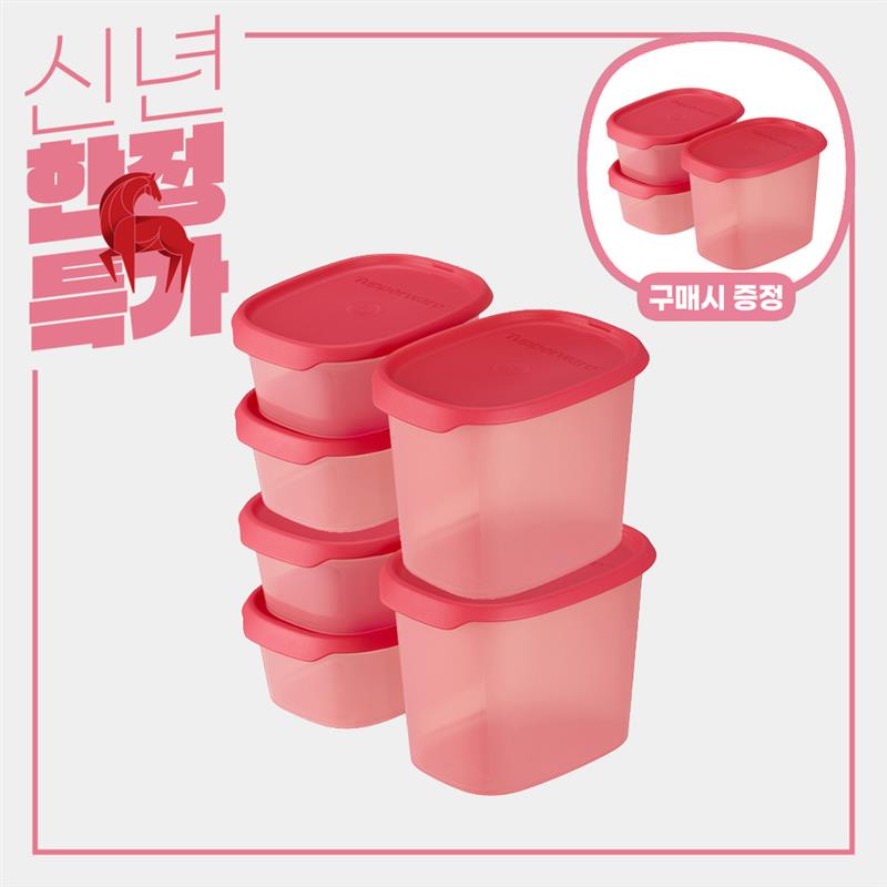 원터치 프레시 타원 6P 세트 레드 (+ 같은 상품 3P 추가 증정)