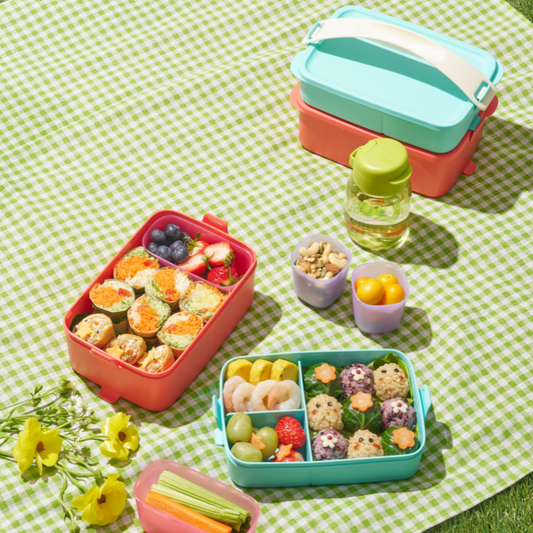 [싱싱블록 미니 정사각 (4P) 연보라& 핫핑크 증정] 클릭도시락 플러스 세트 (2P)