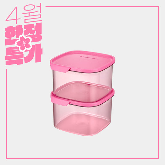 울트라 클리어 사각 1.7L (2P) 진분홍