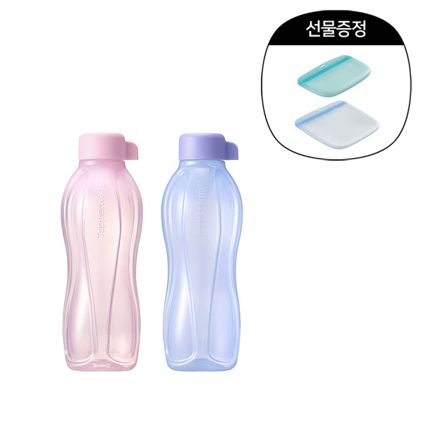 [슬림 실리콘백 2종 증정] 에코 물통 500ML 핑크+보라