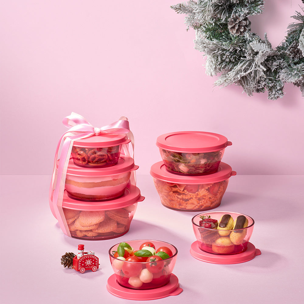 크리스탈 보울 대형 핑크