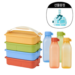 [~12/1일 이달의 기획] 클릭 도시락 나들이 세트(클릭 도시락 플러스 세트 & 에코 물통 사각 500ml(4개) & 버킷 쿨러백 증정)